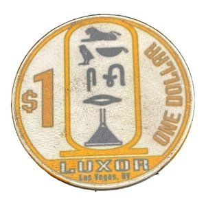 Luxor Hotel Casino Poker Chip $1 Dollar Token Las Vegas Nevada hieroglyphs Coin